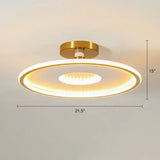 Simplicity Metal Led Ceiling Light | Disc Semi Flush Mount Fixture For Bedrooms White - Gold /