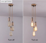 Simplicity Metal Pendant Ceiling Light - Exposed Bulb Downlighting For Restaurant Ambiance