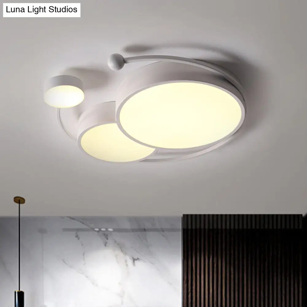 Simplicity Metallic Flushmount Led Ceiling Lamp - Warm/White/3 Color Light Options