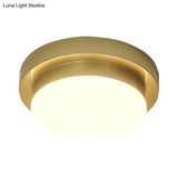 Simplicity Metallic Led Flushmount Ceiling Light In Gold - Triangle/Round/Square Design For