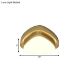 Simplicity Metallic Led Flushmount Ceiling Light In Gold - Triangle/Round/Square Design For