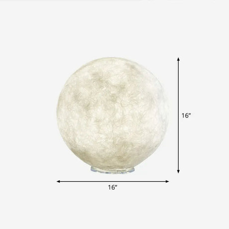 Simplicity Moon Sphere White Nightstand Lamp: Plastic 1-Light Bedroom Table Light / 16