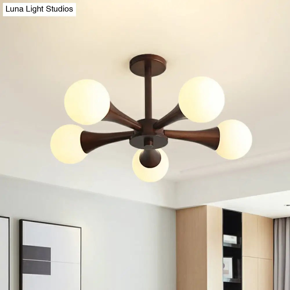 Simplicity Opal Glass Ball Pendant Light For Dining Room Ceiling