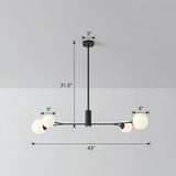 Simplicity Opal Glass Molecular Island Suspension Light For Dining Rooms 4 / Black