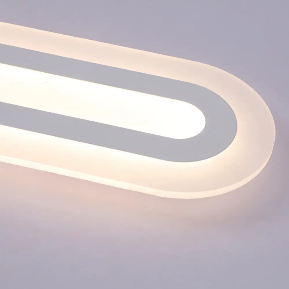Simplicity Oval Acrylic Flush Mount Led Ceiling Light In Warm/White - Choice Of 31.5 39 Or 47 Width