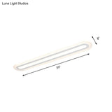 Simplicity Oval Acrylic Flush Mount Led Ceiling Light In Warm/White - Choice Of 31.5 39 Or 47 Width