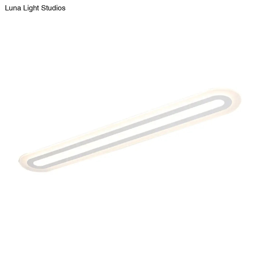 Simplicity Oval Acrylic Flush Mount Led Ceiling Light In Warm/White - Choice Of 31.5 39 Or 47 Width
