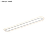 Simplicity Oval Acrylic Flush Mount Led Ceiling Light In Warm/White - Choice Of 31.5 39 Or 47 Width