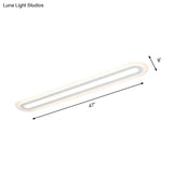 Simplicity Oval Acrylic Flush Mount Led Ceiling Light In Warm/White - Choice Of 31.5 39 Or 47 Width