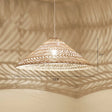 Simplicity Rattan Cone Suspension Light - Wood Pendant For Restaurants