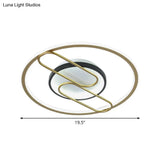 Simplicity Ring And Oval Led Ceiling Light In Gold 16’/19.5’ Wide - Ideal For Sleeping Rooms