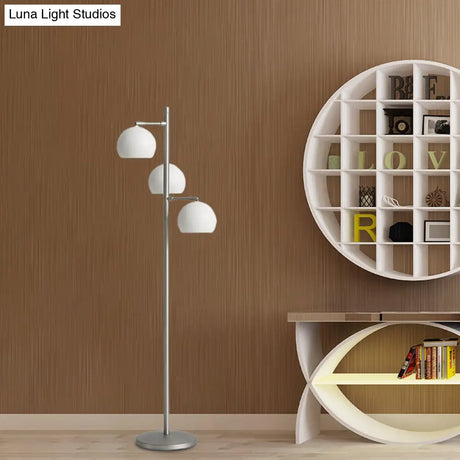 Simplicity Sphere-Shaped Metal Floor Lamp With 3 Heads In Black/White/Blue - Ideal For Living Room