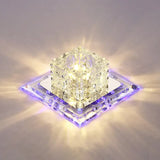 Simplicity Square Led Crystal Flush Mount Ceiling Light - Clear For Entryways / 5.5’ Blue