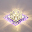 Simplicity Square Led Crystal Flush Mount Ceiling Light - Clear For Entryways / 5.5’ Purple