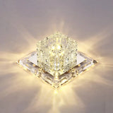 Simplicity Square Led Crystal Flush Mount Ceiling Light - Clear For Entryways / 5.5’ Warm