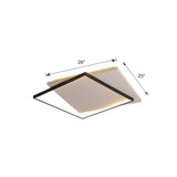 Simplicity Square Led Flush Mount Ceiling Light For Living Room - White-Black Acrylic Design White /