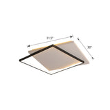 Simplicity Square Led Flush Mount Ceiling Light For Living Room - White-Black Acrylic Design White /