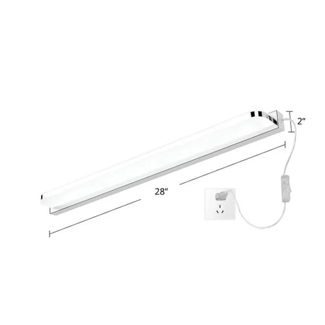Simplicity Stainless Steel Led Vanity Wall Light With Rounded Corners