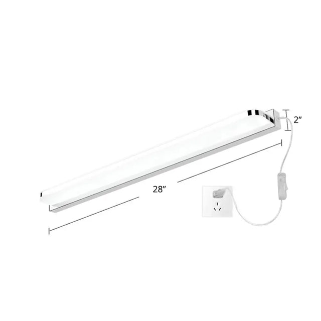Simplicity Stainless Steel Led Vanity Wall Light With Rounded Corners
