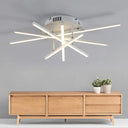 Simplicity Strip Acrylic Led Ceiling Light In Warm/White - Single Semi Flush Fixture White / Warm