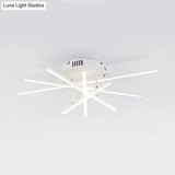 Simplicity Strip Acrylic Led Ceiling Light In Warm/White - Single Semi Flush Fixture