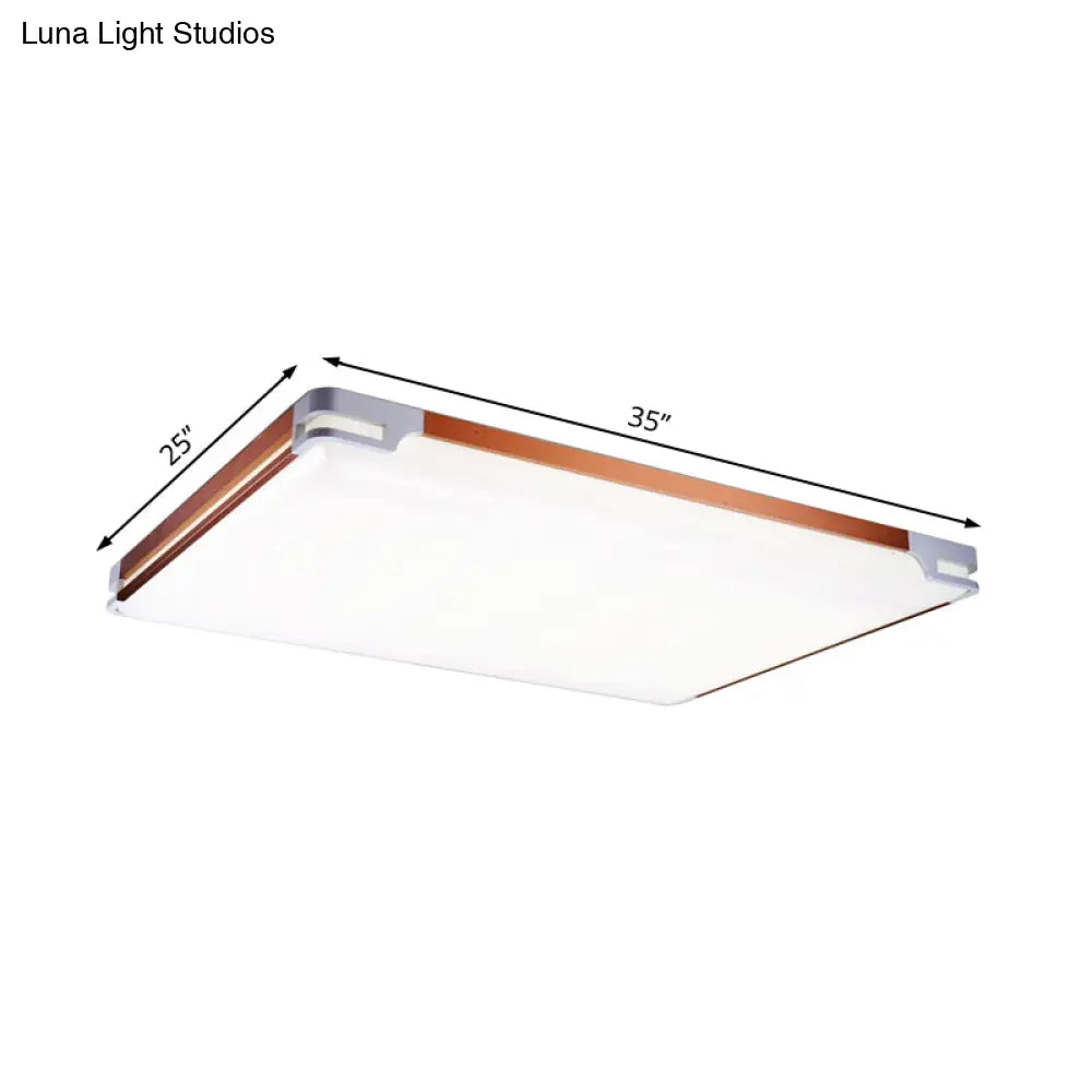 Simplicity Thin Acrylic Ceiling Light - Led Brown Flushmount (20.5’/25’/35’ Wide)