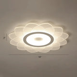 Simplicity White Acrylic Sunflower Flushmount Led Ceiling Lamp For Bedroom / 16’ Third Gear