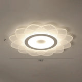 Simplicity White Acrylic Sunflower Flushmount Led Ceiling Lamp For Bedroom / 19.5’ Third Gear