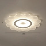 Simplicity White Acrylic Sunflower Flushmount Led Ceiling Lamp For Bedroom / 23.5’ Third Gear
