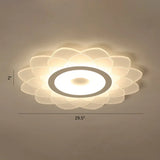 Simplicity White Acrylic Sunflower Flushmount Led Ceiling Lamp For Bedroom / 29.5’ Warm