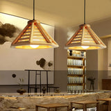 Simplicity Wood 1-Light Restaurant Pendant Light Fixture With Shaded Suspension / C