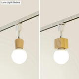 Simplicity Wooden 4 - Light Exposed Bulb Track Ceiling Light In White - Ideal For Dining Room
