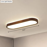 Simplicity Wooden Brown Led Ceiling Light For Aisle - Surface Mount