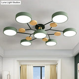 Simplistic 7-Head Acrylic Round Shade Led Ceiling Chandelier Light Fixture