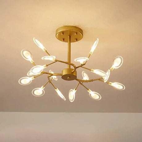 Simplistic Led Swirling Branch Chandelier Pendant Light For Dining Room 18 / Clear