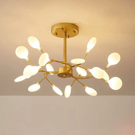 Simplistic Led Swirling Branch Chandelier Pendant Light For Dining Room 18 / Cream