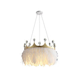 Simplistic Nordic Style 1-Light Crown Suspended Ceiling Lamp For Childrens Bedroom
