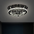 Simplistic Round Led Crystal Ceiling Fixture - Chrome Semi Mount Lighting In Warm/White Light /