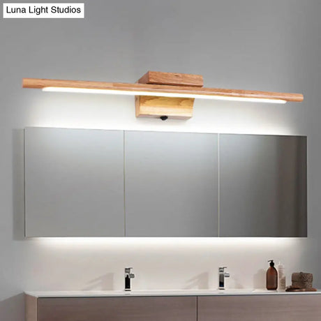 Simplistic Wooden Led Wall Mounted Vanity Light Fixtures For Bathrooms