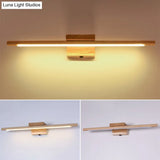 Simplistic Wooden Led Wall Mounted Vanity Light Fixtures For Bathrooms