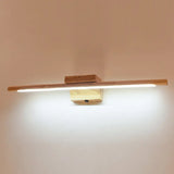 Simplistic Wooden Led Wall Mounted Vanity Light Fixtures For Bathrooms Wood / Warm
