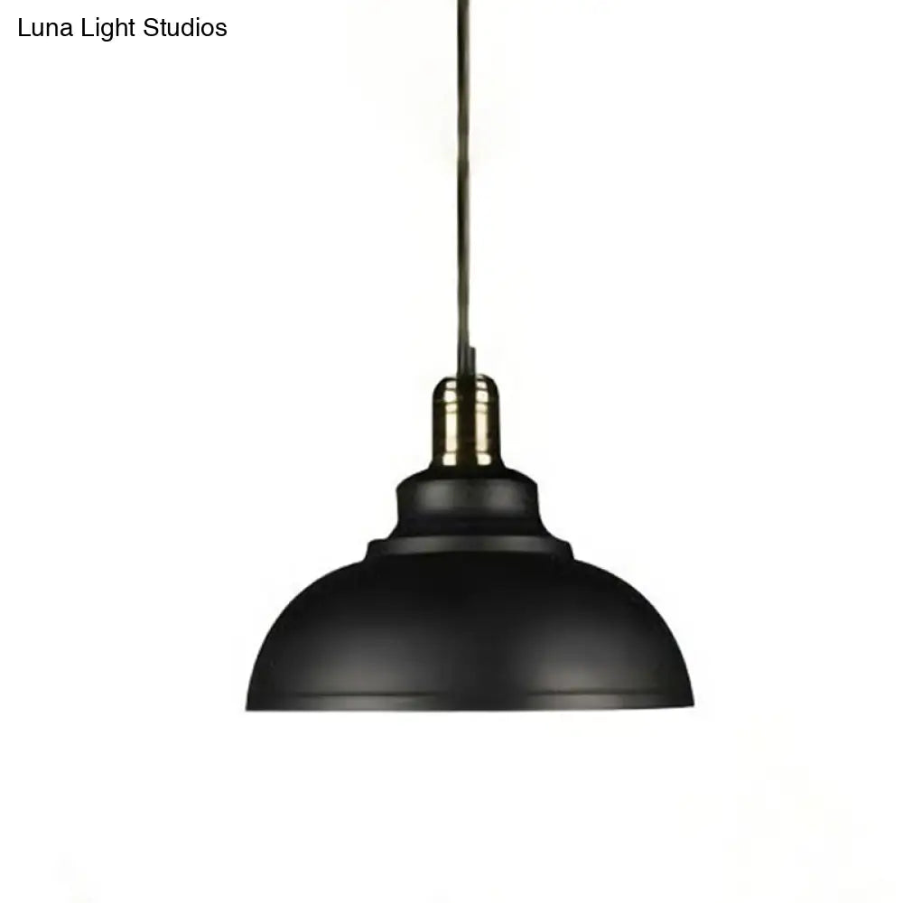 Vintage Metal Pendant Hanging Lamp With Single-Bulb For Dining Room Lighting Black / 12