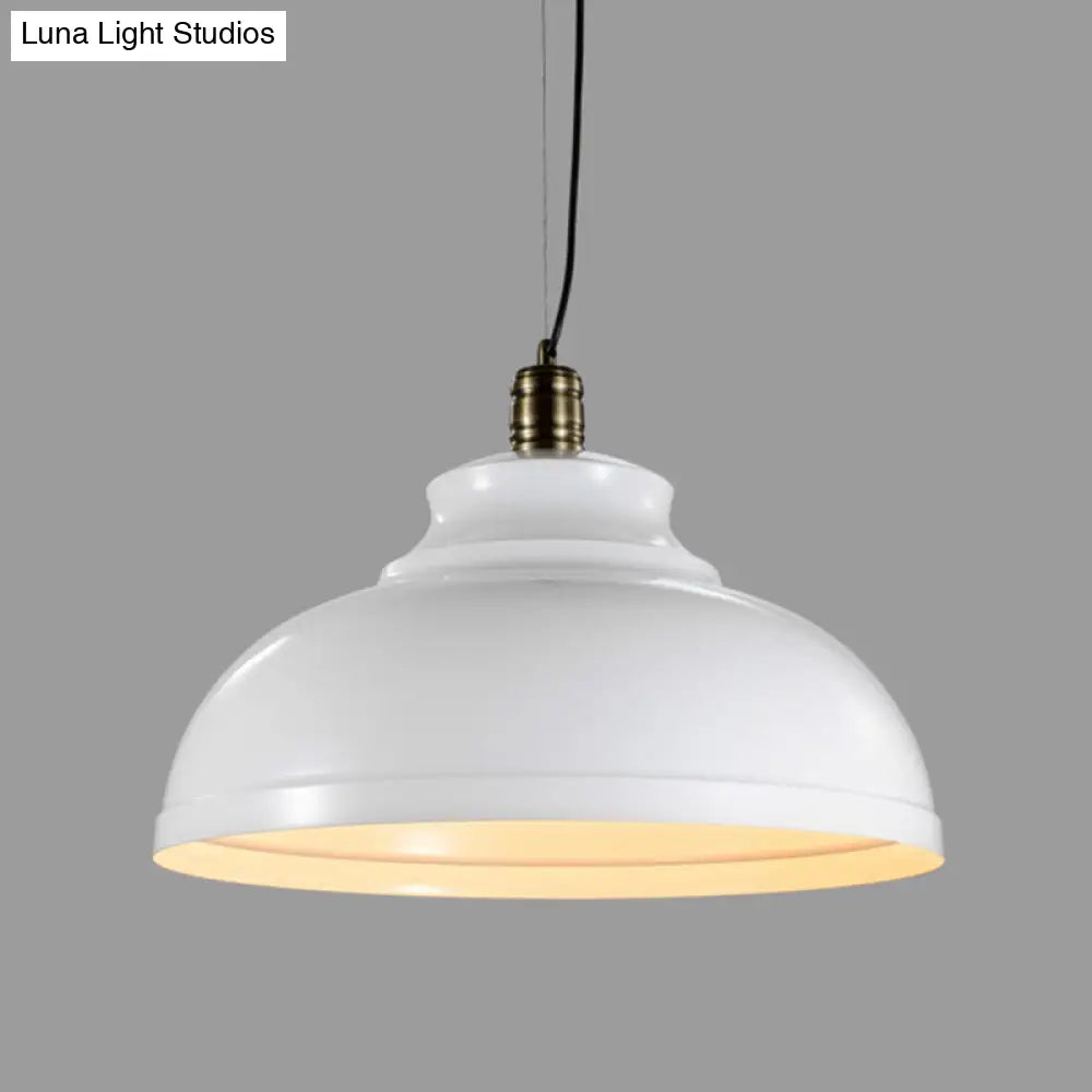 Vintage Metal Pendant Hanging Lamp With Single-Bulb For Dining Room Lighting White / 12