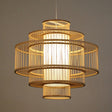 Single-Head Asian Bamboo Hanging Light For Restaurants - 3 Shades 16-31.5 Inches Wide Beige / 16’