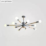Sky Bang Kindergarten Chandelier - Wooden Nordic Hanging Light With Open Bulb