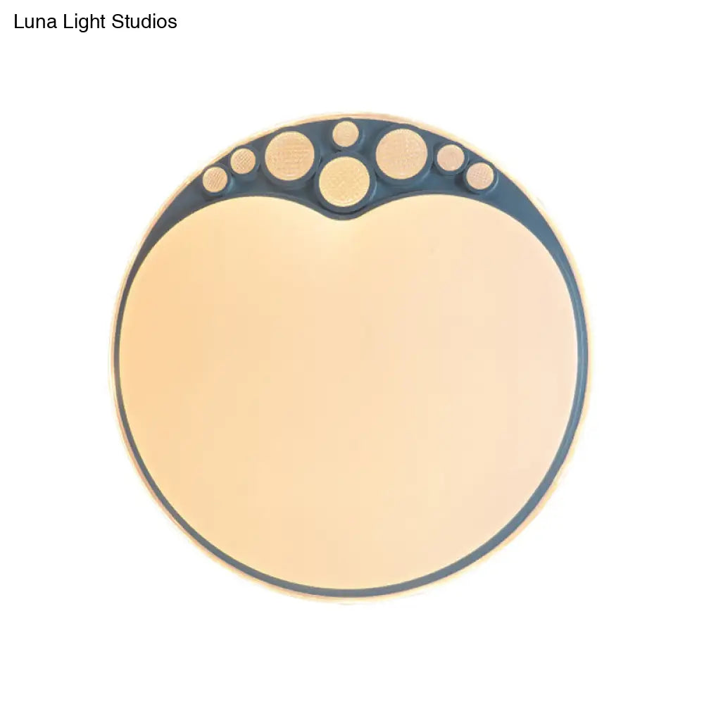 Sky Blue Apple Ceiling Lamp With Led Light In Warm/White/3 Colors