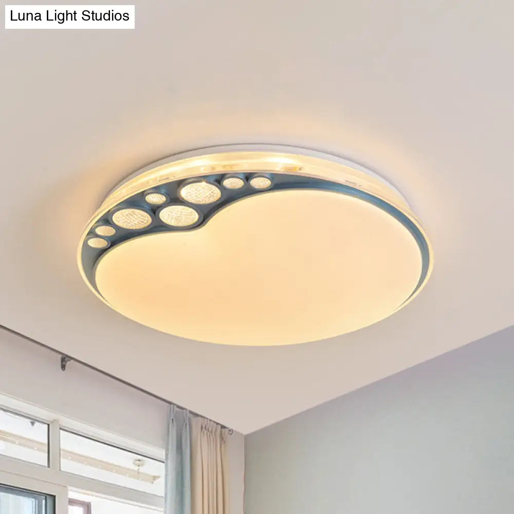 Sky Blue Apple Ceiling Lamp With Led Light In Warm/White/3 Colors