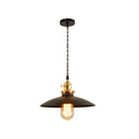 Sleek 1-Head Warehouse Saucer Pendant Light For Dining Room - Metallic Drop Design Black