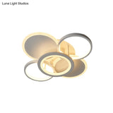 Sleek 16’/19.5’ W Metal Circular Semi Flush Mount Led Ceiling Light For Bedroom - White/Warm