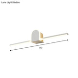 Sleek 16/23.5 Led Wall Lamp - Modern Slim Rod Bath Vanity Lighting With Acrylic Shade